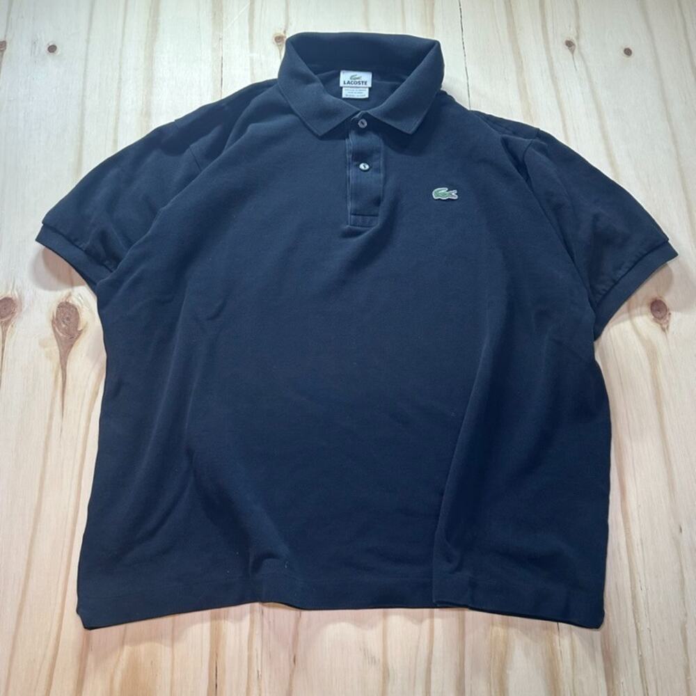 Lacoste Black Polo Shirt Mens Size 7 US XXL Crocodile Classic Fit Preppy